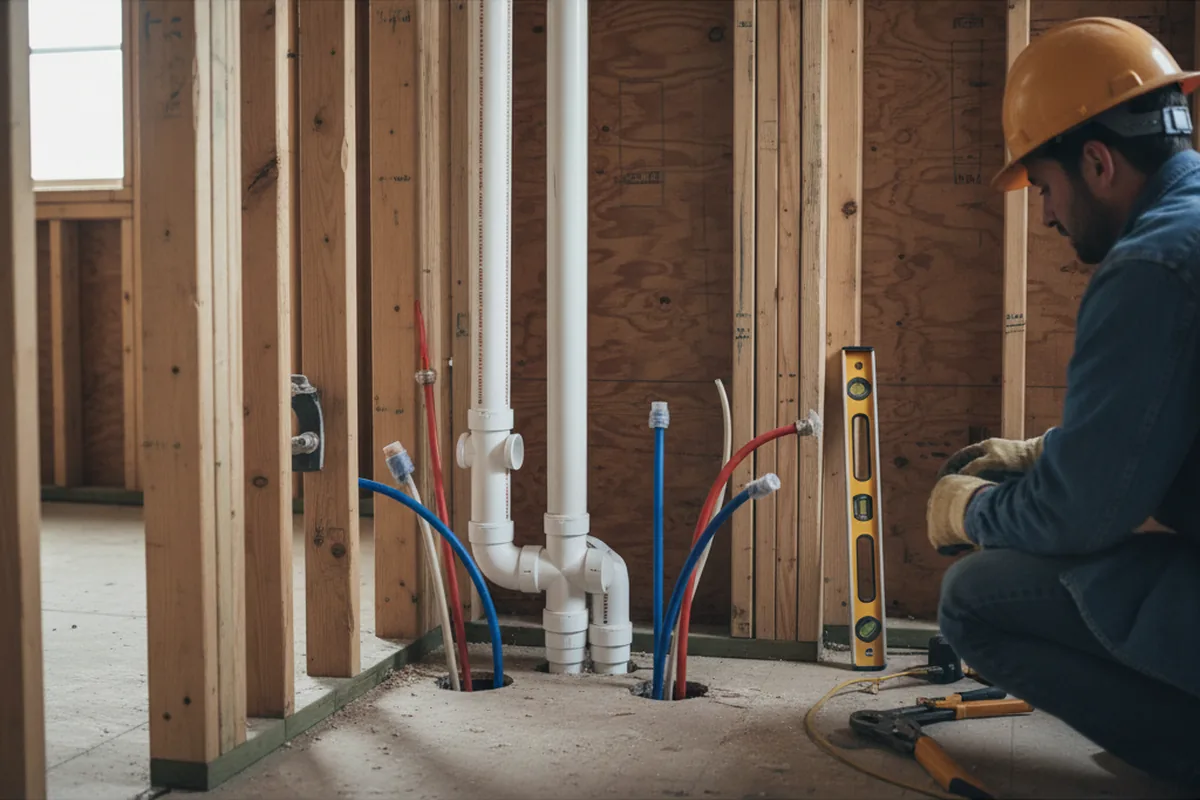 Drain and supply rough-in during Leak Detection in Burtonsville